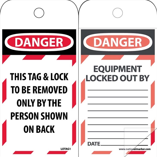 Danger This Tag & Lock To Be Removed Only By The Person Shown On Back Tag (LOTAG1SL150)