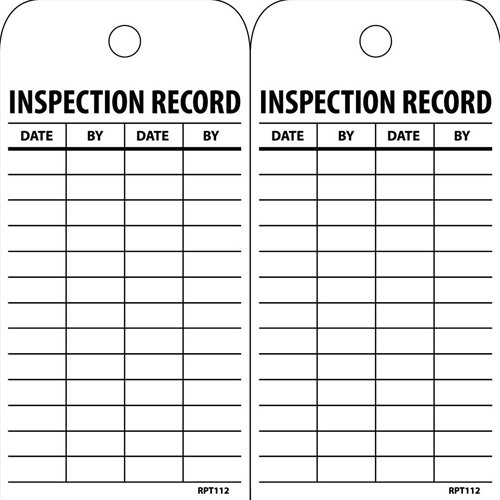Inspection Record Tag (RPT112ST250)