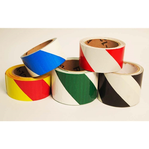 Stripe Safety Tape Green/White (T22818)