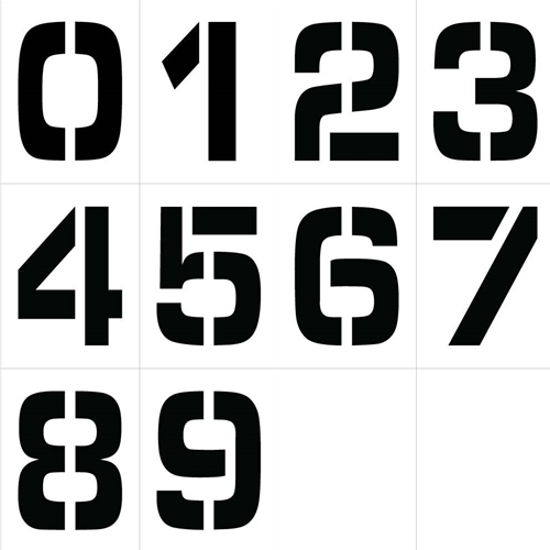 Individual Character Stencil Number Set 12