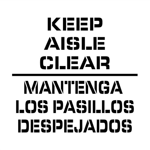 Keep Aisles Clear Plant Marking Stencil (PMS212BI)