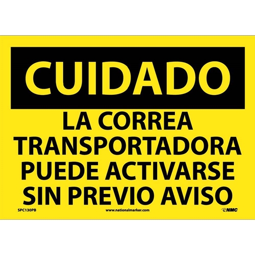 Caution Equipment Safety Sign - Spanish (SPC130PB)