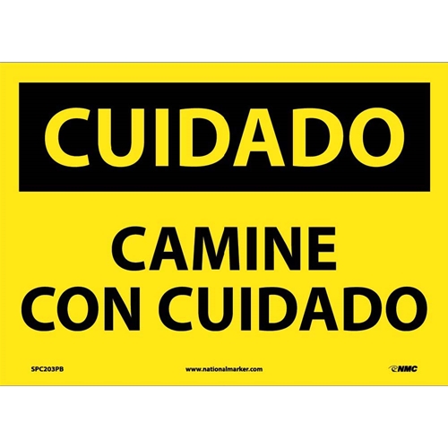 Caution Watch Your Step Sign - Spanish (SPC203PB)