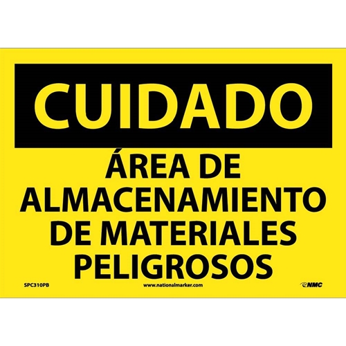 Caution Restricted Area Sign - Spanish (SPC310PB)