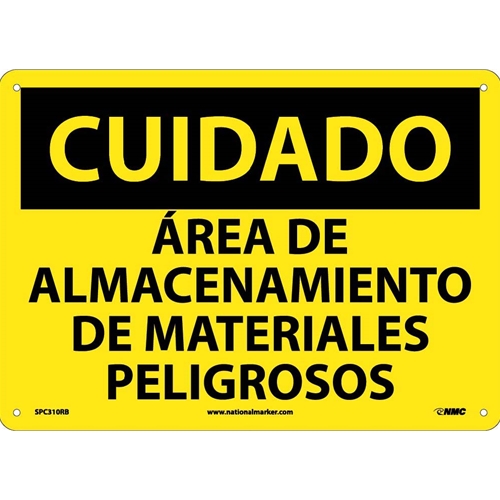 Caution Restricted Area Sign - Spanish (SPC310RB)