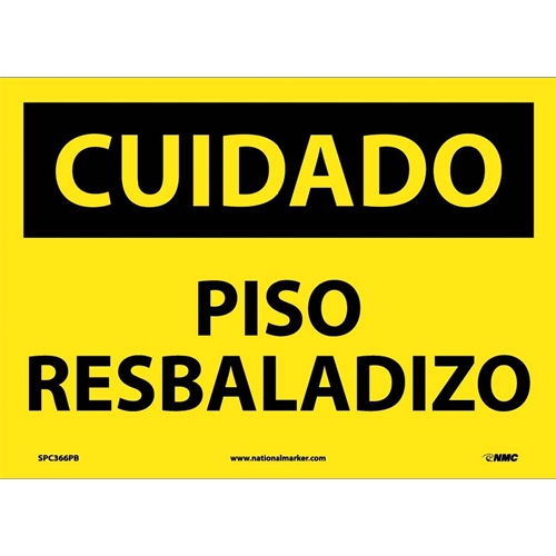 Caution Slippery Floor Sign - Spanish (SPC366PB)