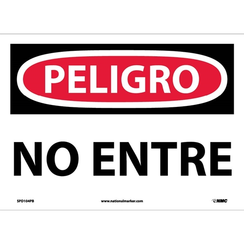 Danger Do Not Enter Sign - Spanish (SPD104PB)
