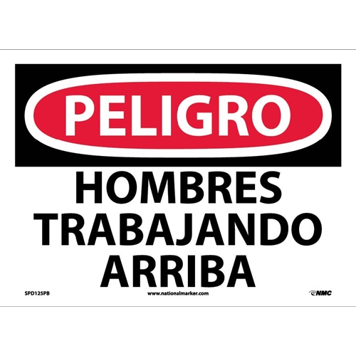 Danger Men Working Above Sign - Spanish (SPD125PB)