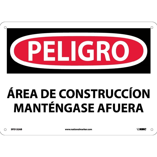 Danger Construction Area Keep Out Sign - Spanish (SPD132AB)