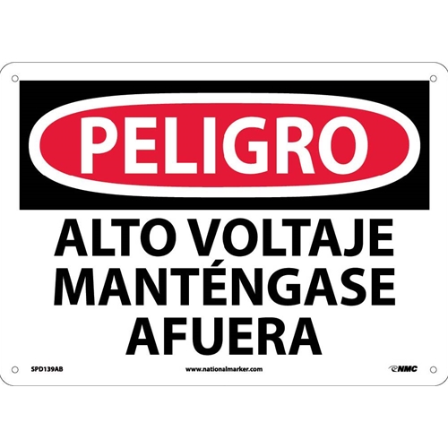 Danger High Voltage Sign - Spanish (SPD139AB)