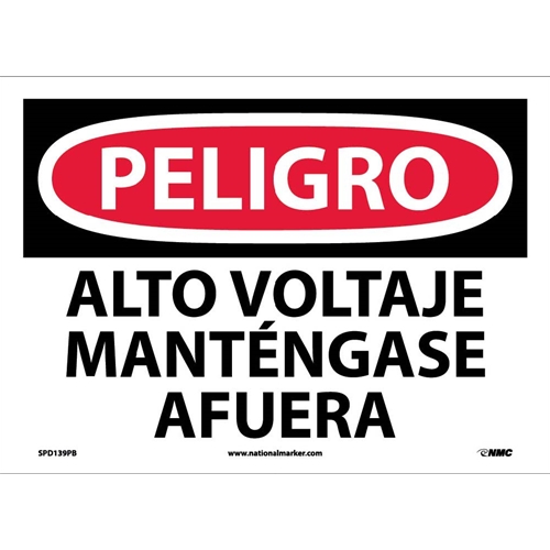 Danger High Voltage Sign - Spanish (SPD139PB)