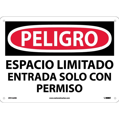 Danger Confined Space Sign - Spanish (SPD162RB)