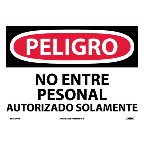 Danger Do Not Enter Sign - Spanish (SPD200PB)