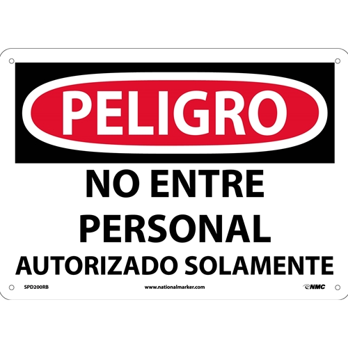 Danger Do Not Enter Sign - Spanish (SPD200RB)