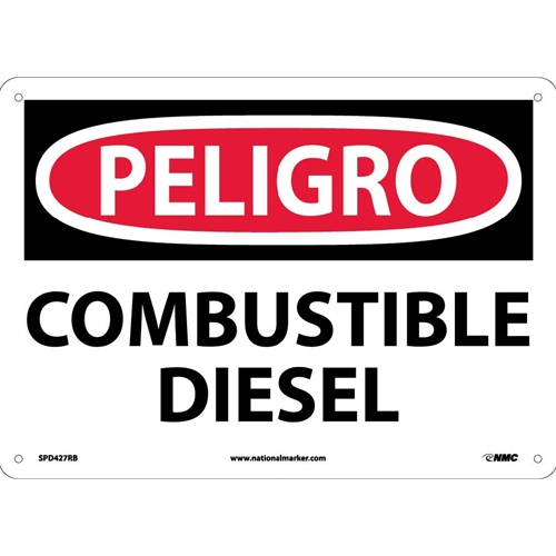 Danger Diesel Fuel Sign Spanish (SPD427RB)