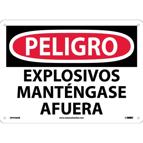Danger Explosives Keep Out Sign - Spanish (SPD436AB)