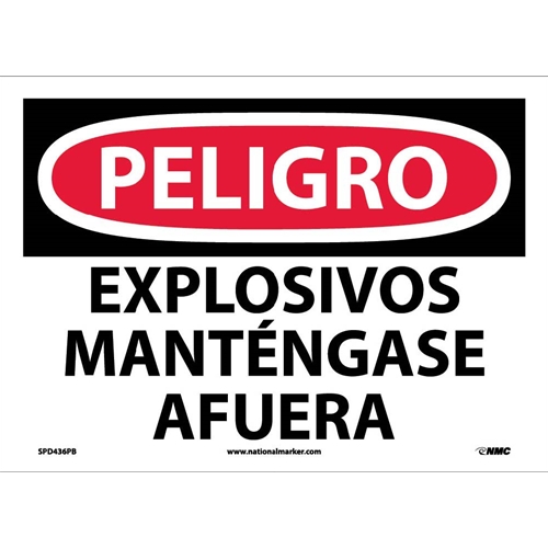 Danger Explosives Keep Out Sign - Spanish (SPD436PB)