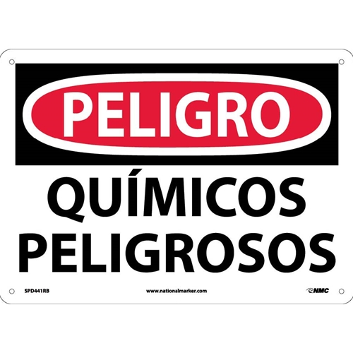 Danger Hazardous Chemicals Sign - Spanish (SPD441RB)