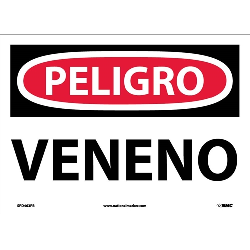 Danger Poison Sign - Spanish (SPD463PB)