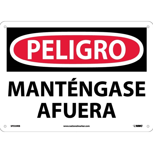 Danger Keep Out Sign - Spanish (SPD59RB)