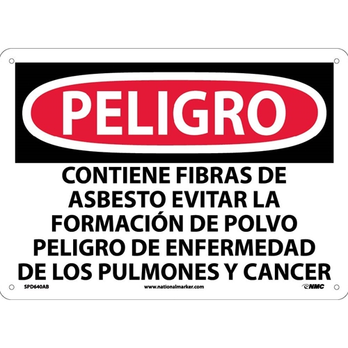 Danger Contains Asbestos Sign - Spanish (SPD640AB)