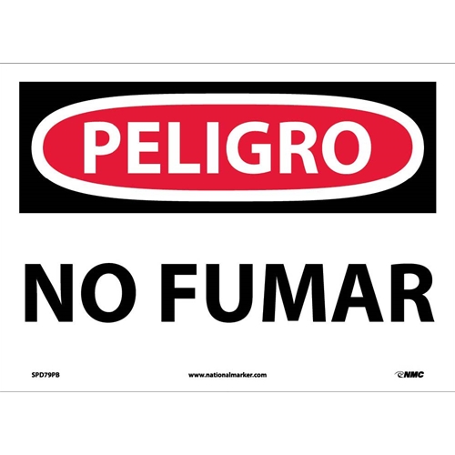 Danger No Smoking Sign - Spanish (SPD79PB)