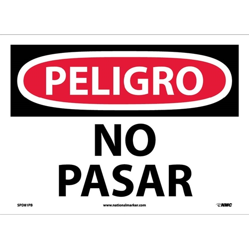 Danger No Trespassing Sign - Spanish (SPD81PB)