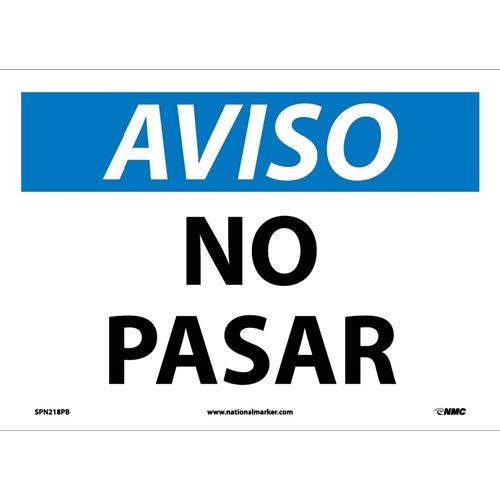 Notice No Trespassing Sign - Spanish (SPN218PB)