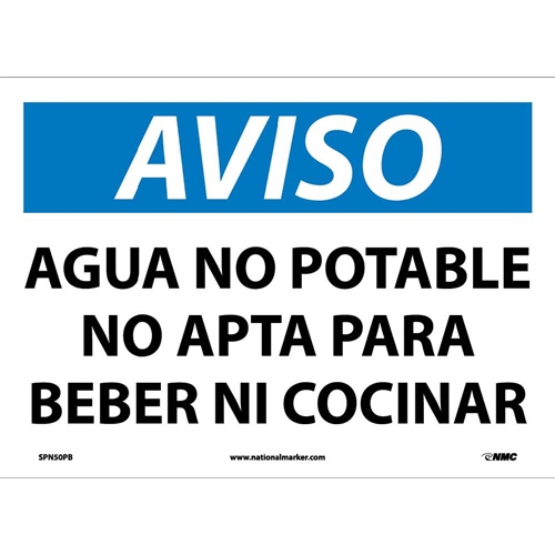 Notice Non-Potable Water Sign - Spanish (SPN50PB)