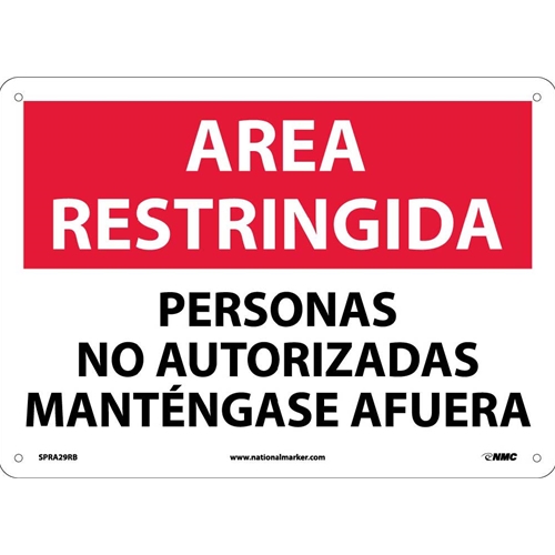 Restricted Area Keep Out Sign - Spanish (SPRA29RB)