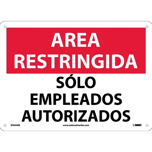 Restricted Area Authorized Employees Only Sign - Spanish (SPRA4RB)