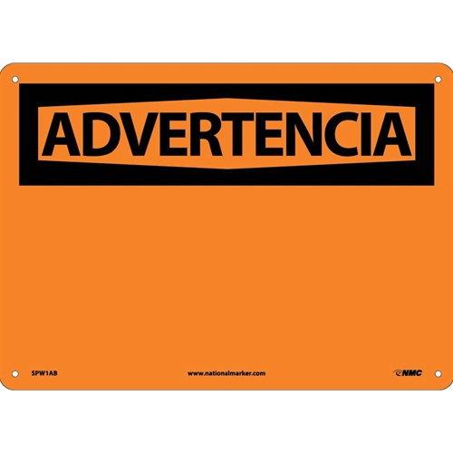 Warning Sign - Spanish (SPW1AB)