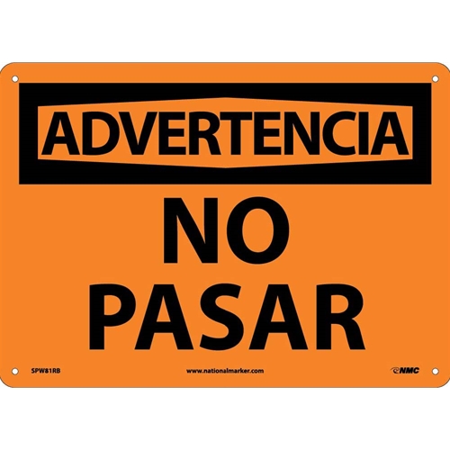 Warning No Trespassing Sign - Spanish (SPW81RB)