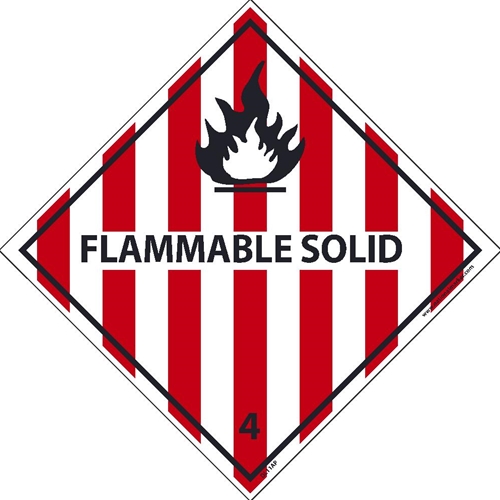 Flammable Solid 4 Dot Placard Label (DL11AL)