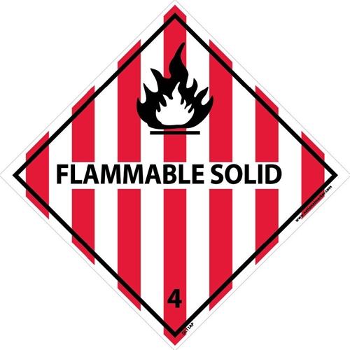 Flammable Solid 4 Dot Placard Label (DL11AP)