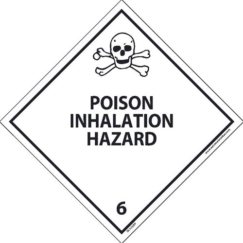 Poison Inhalation Hazard 6 Dot Placard Label (DL125ALV)