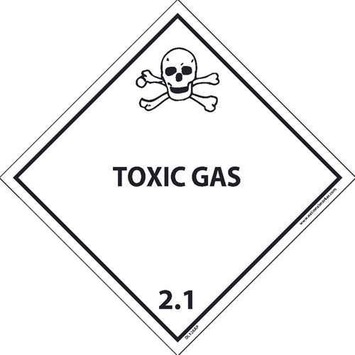 Toxic Gas 2.1 Dot Placard Label (DL126AL)