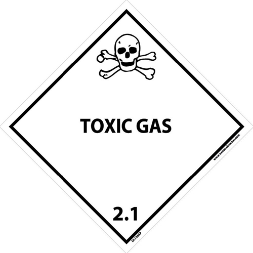 Toxic Gas 2.1 Dot Placard Label (DL126AP)