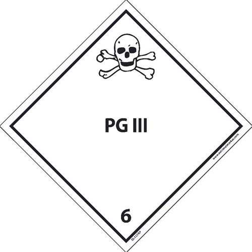 Pg Iii 6 Dot Placard Label (DL127ALV)