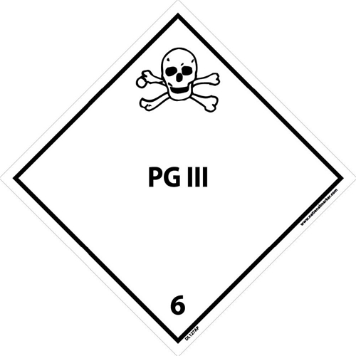 Pg Iii 6 Dot Placard Label (DL127AP)