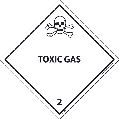 Toxic Gas 2 Dot Placard Label (DL133AL)