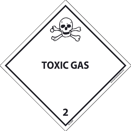 Toxic Gas 2 Dot Placard Label (DL133ALV)