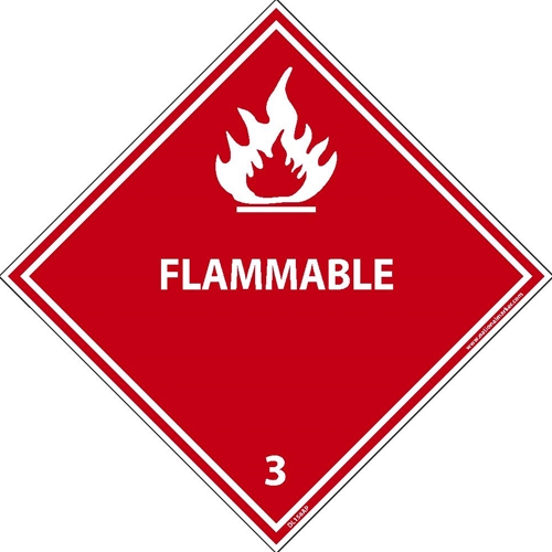 Flammable 3 Dot Placard Label (DL158ALV)