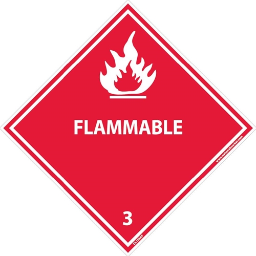 Flammable 3 Dot Placard Label (DL158AP)