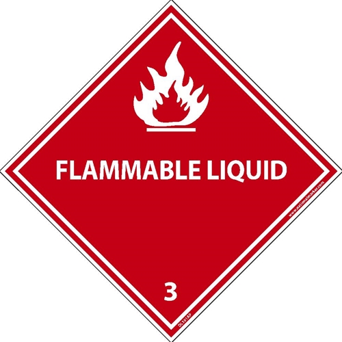 Flammable Liquid 3 Dot Label (DL161AL)
