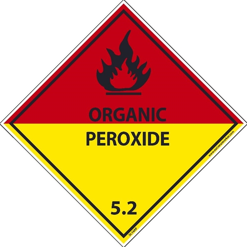 Organic Peroxide 5.2 Dot Placard Label (DL18ALV)