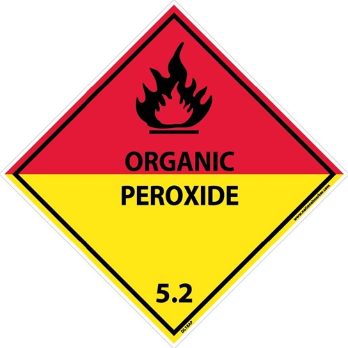 Organic Peroxide 5.2 Dot Placard Label (DL18AP)