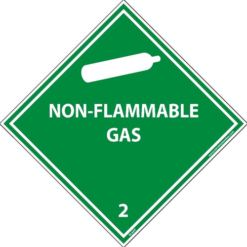 Non-Flammable Gas 2 Dot Placard Label (DL6ALV)