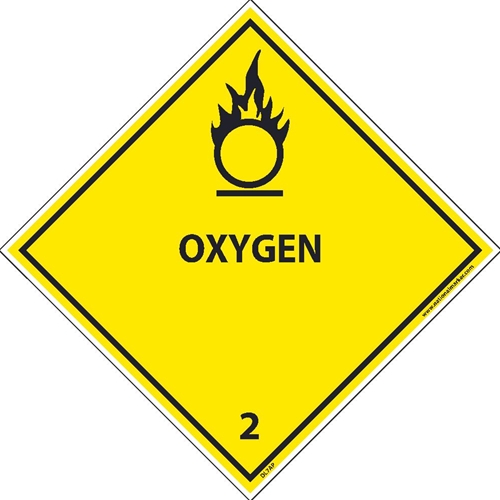 Oxygen 2 Dot Placard Label (DL7ALV)