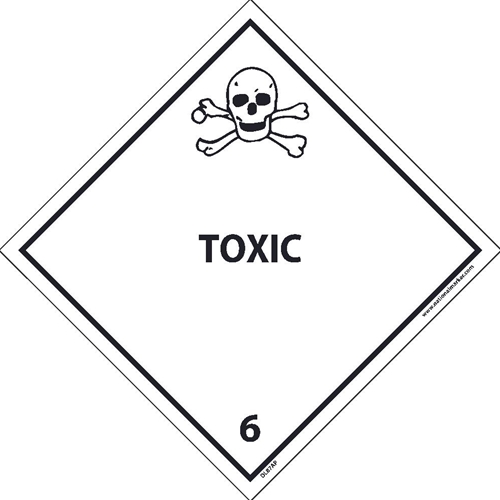 Toxic 6 Dot Placard Label (DL87ALV)